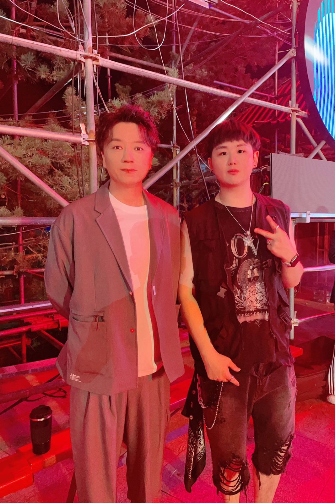 王锐 后台合影