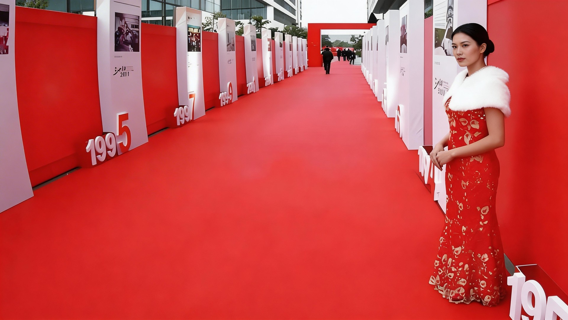 一次性庆典地毯 3米/4米宽幅 红灰双色可选